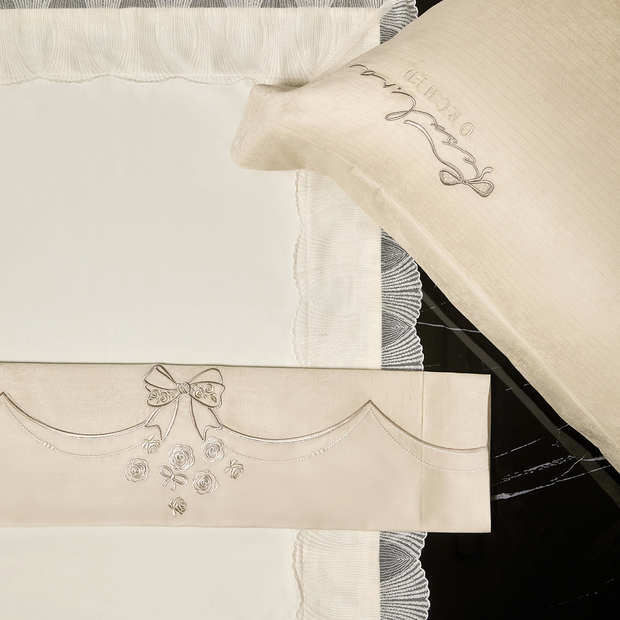 91家纺网 家纺一手货源 找家纺 蒂爵 2026新款天丝棉提花四件套 香槟金