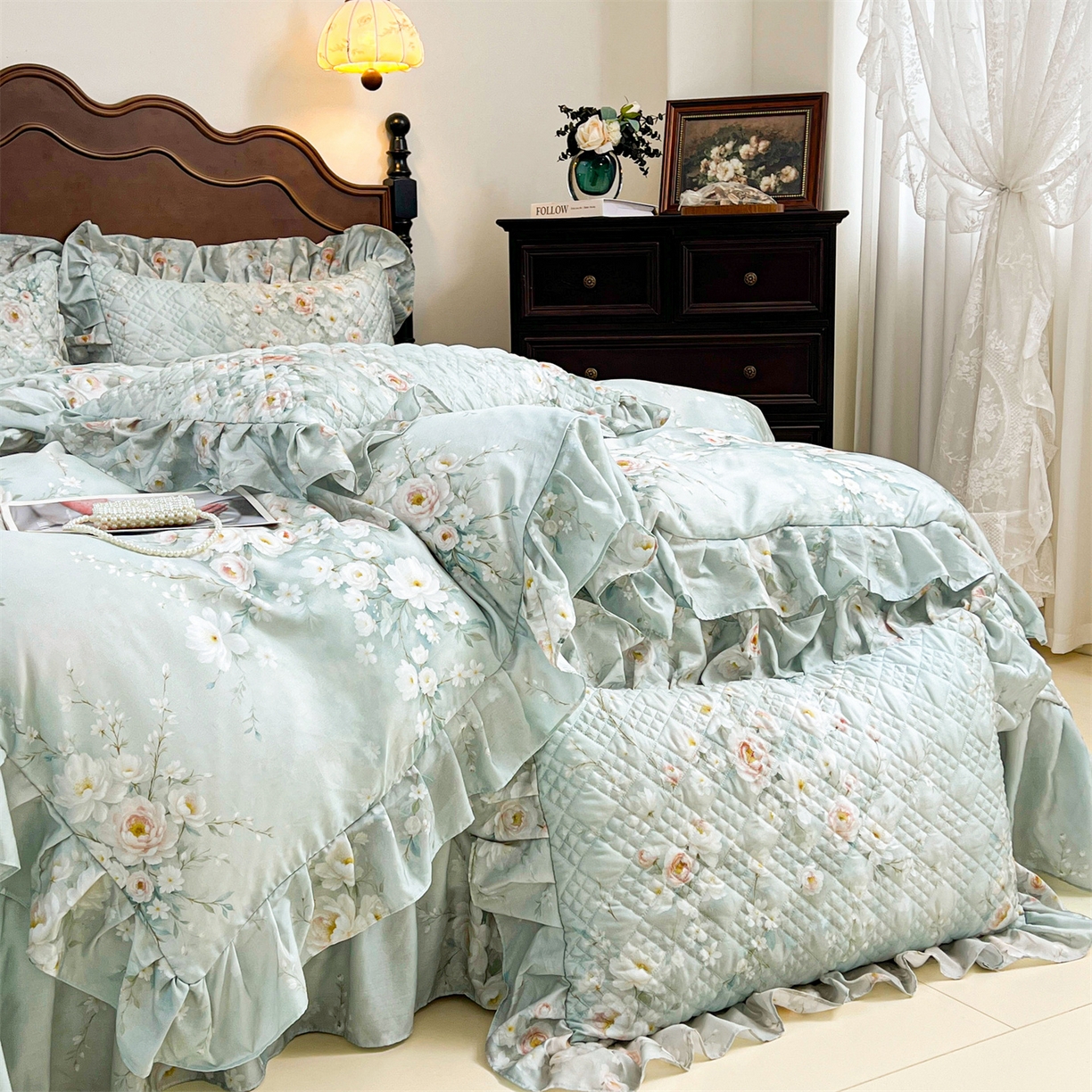 91家纺网 家纺一手货源 找家纺 （总）宜凡 2026新款莱赛尔夹棉床盖四件套单被套