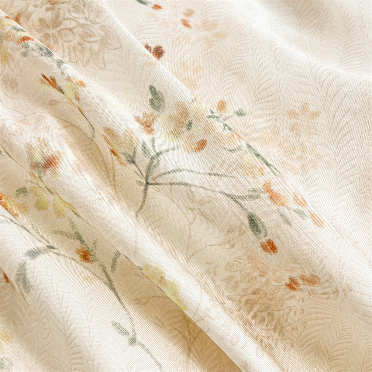 91家纺网 家纺一手货源 找家纺 宜凡 2026新款莱赛尔夹棉床盖四件套单被套 兰枝玉树