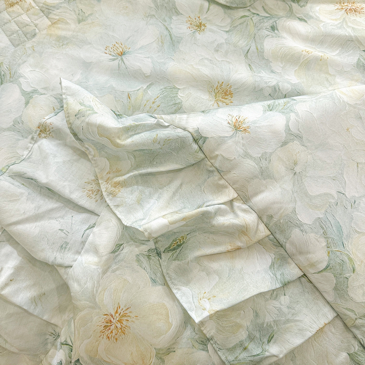 91家纺网 家纺一手货源 找家纺 （总）宜凡 2026新款莱赛尔数码印花夹棉床盖夏被四件套