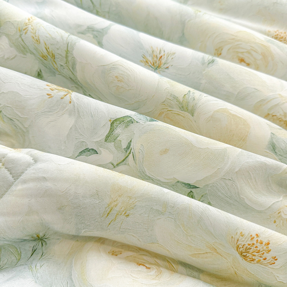 91家纺网 家纺一手货源 找家纺 （总）宜凡 2026新款莱赛尔数码印花夹棉床盖夏被四件套