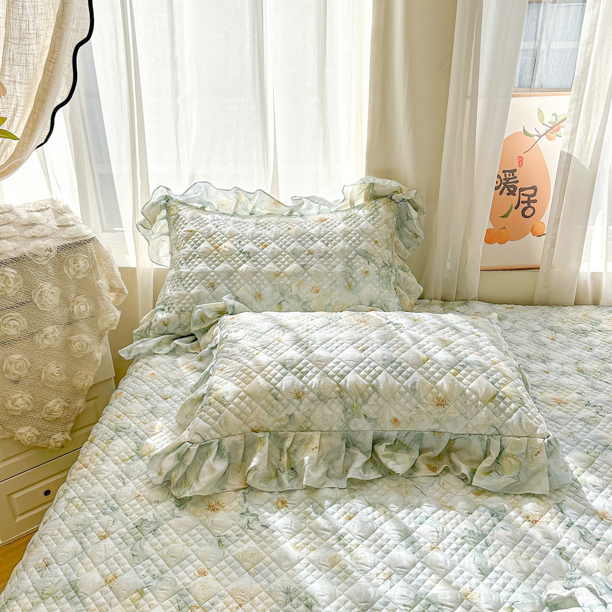 91家纺网 家纺一手货源 找家纺 （总）宜凡 2026新款莱赛尔数码印花夹棉床盖夏被四件套