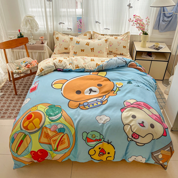 91家纺网 家纺一手货源 找家纺 （总）KT猫直营店 2026新款卡通斜纹磨毛大版四件套