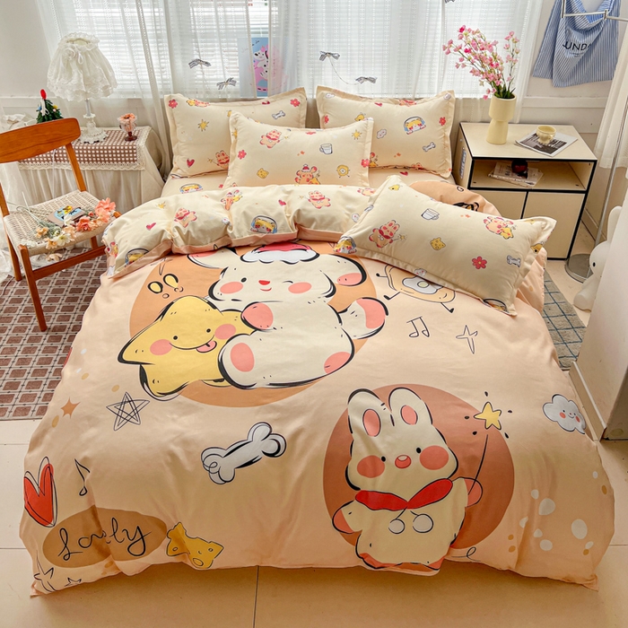 91家纺网 家纺一手货源 找家纺 （总）KT猫直营店 2026新款卡通斜纹磨毛大版四件套