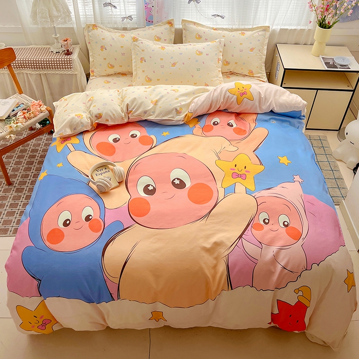 91家纺网 家纺一手货源 找家纺 （总）KT猫直营店 2026新款卡通斜纹磨毛大版四件套