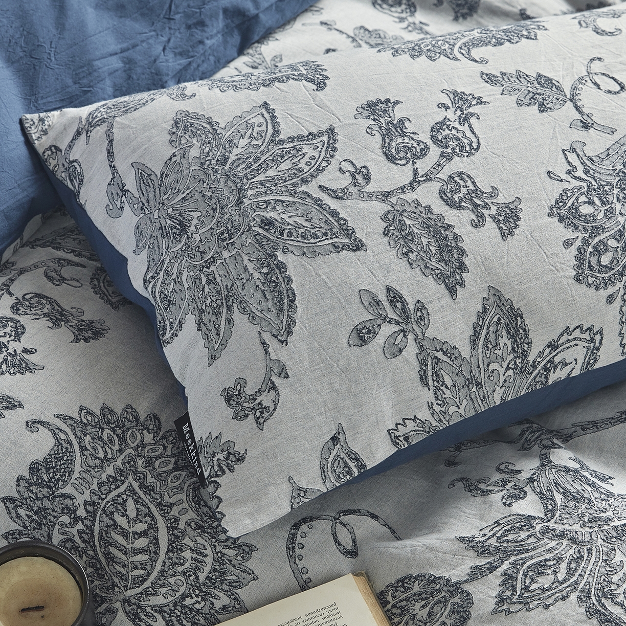 91家纺网 家纺一手货源 找家纺 风向标家纺 2026新款厚织提花麻感水洗全棉四件套-风格一 奈予-藏麻