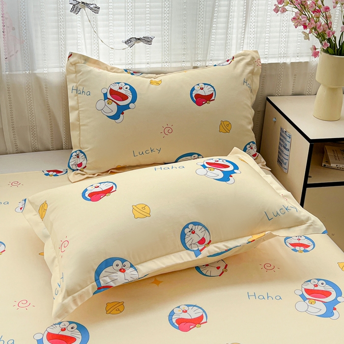 91家纺网 家纺一手货源 找家纺 KT猫直营店 2026新款卡通斜纹磨毛大版四件套 登月叮当-蓝