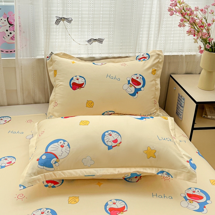 91家纺网 家纺一手货源 找家纺 KT猫直营店 2026新款卡通斜纹磨毛大版四件套 蓝胖子-黄