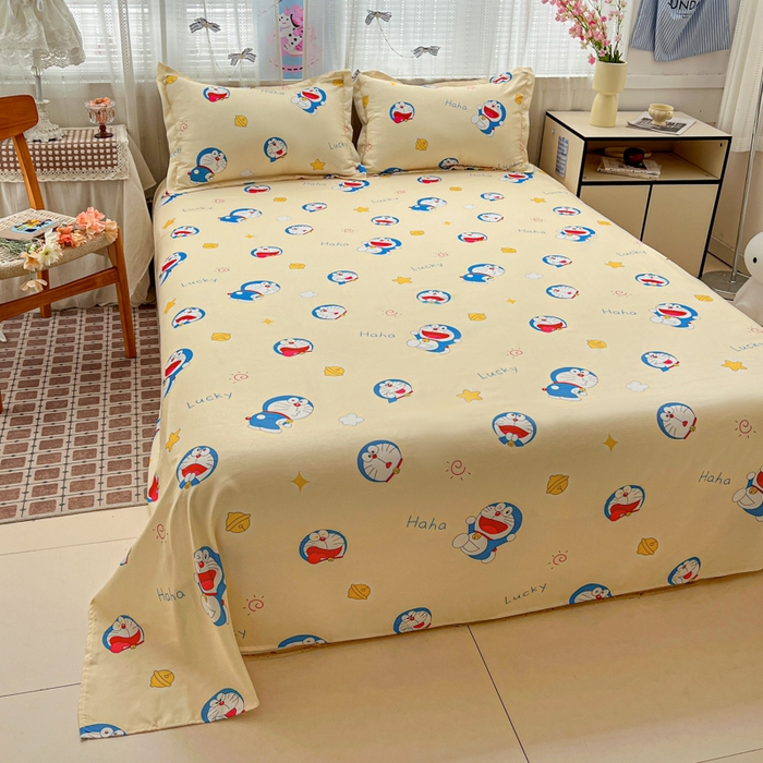 91家纺网 家纺一手货源 找家纺 KT猫直营店 2026新款卡通斜纹磨毛大版四件套 蓝胖子-黄