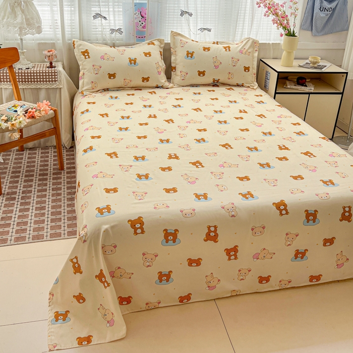 91家纺网 家纺一手货源 找家纺 KT猫直营店 2026新款卡通斜纹磨毛大版四件套 松弛小熊