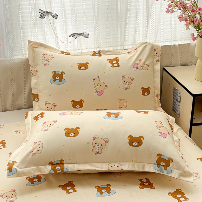 91家纺网 家纺一手货源 找家纺 KT猫直营店 2026新款卡通斜纹磨毛大版四件套 松弛小熊