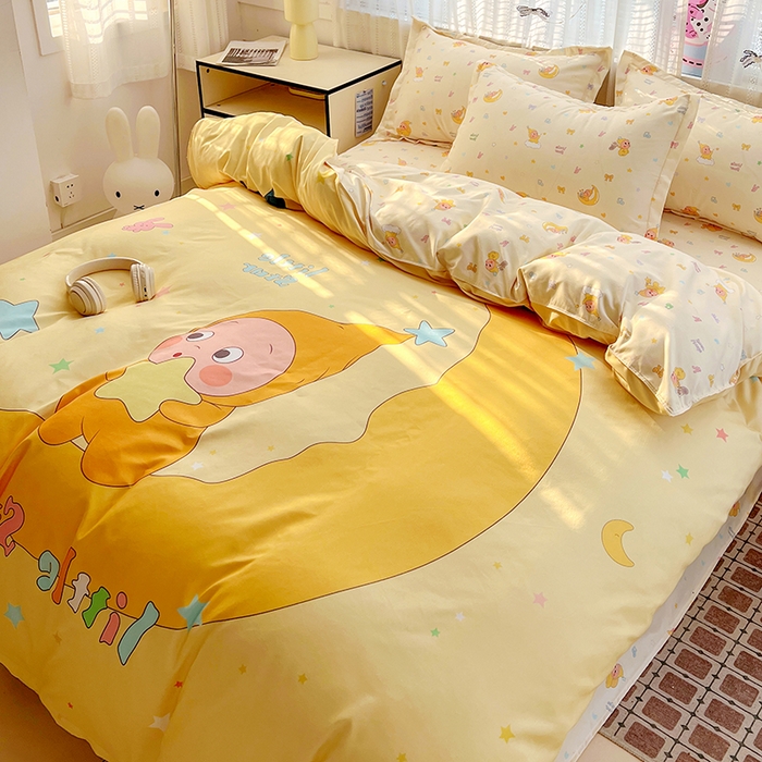 91家纺网 家纺一手货源 找家纺 KT猫直营店 2026新款卡通斜纹磨毛大版四件套 晚安小星