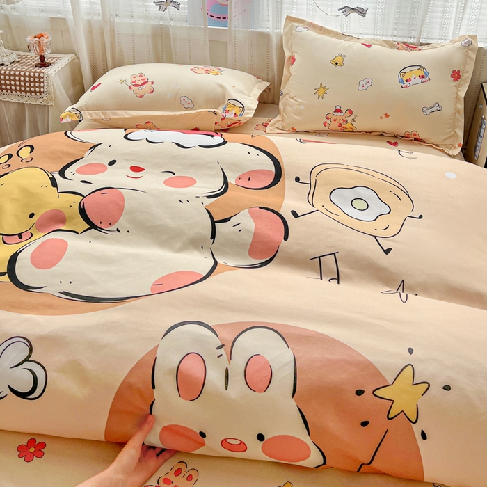 91家纺网 家纺一手货源 找家纺 KT猫直营店 2026新款卡通斜纹磨毛大版四件套 小确幸