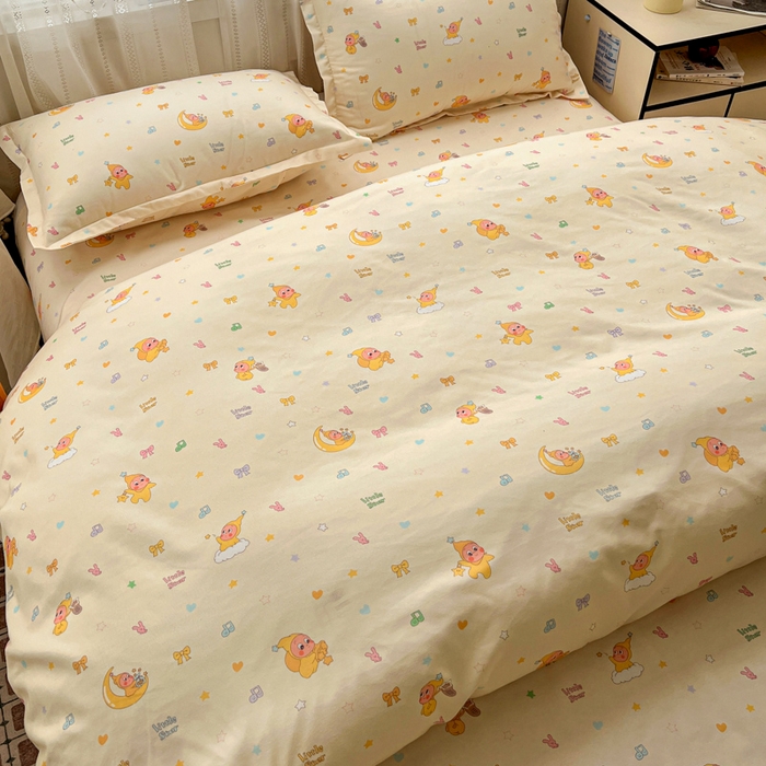 91家纺网 家纺一手货源 找家纺 KT猫直营店 2026新款卡通斜纹磨毛大版四件套 星星人