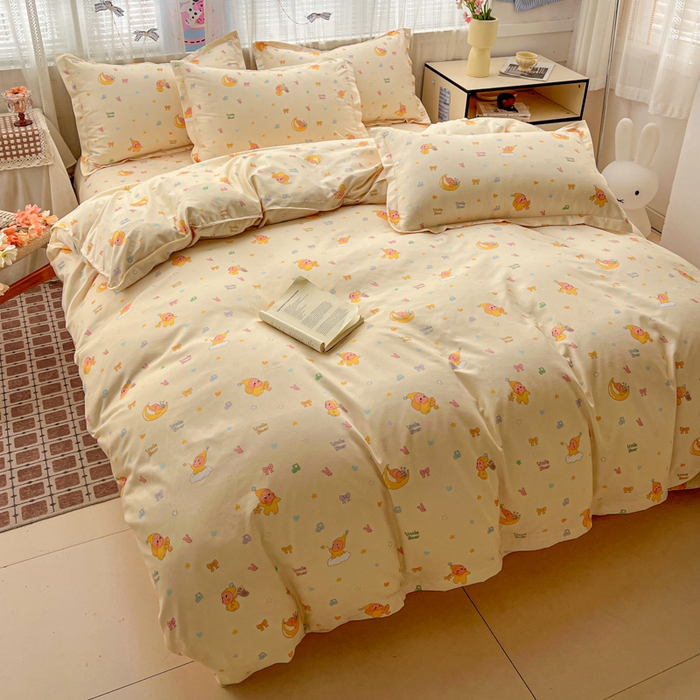 91家纺网 家纺一手货源 找家纺 KT猫直营店 2026新款卡通斜纹磨毛大版四件套 星星人