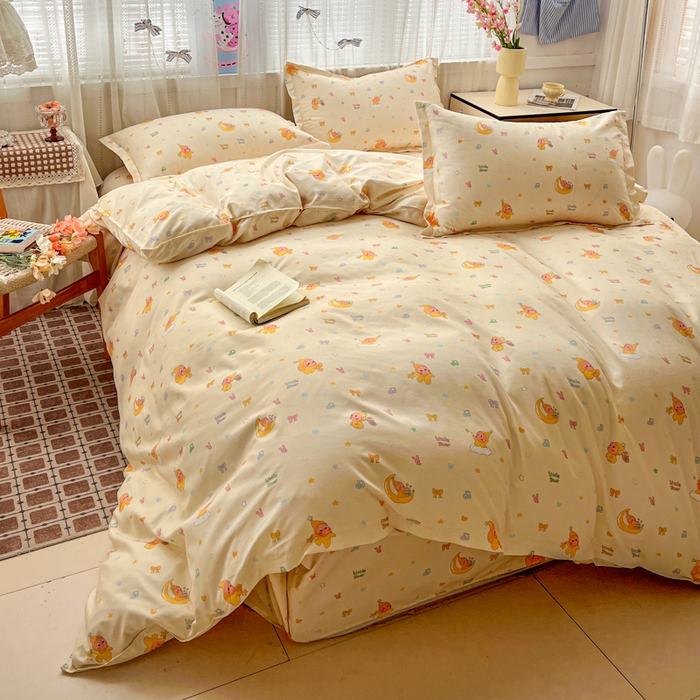 91家纺网 家纺一手货源 找家纺 KT猫直营店 2026新款卡通斜纹磨毛大版四件套 星星人