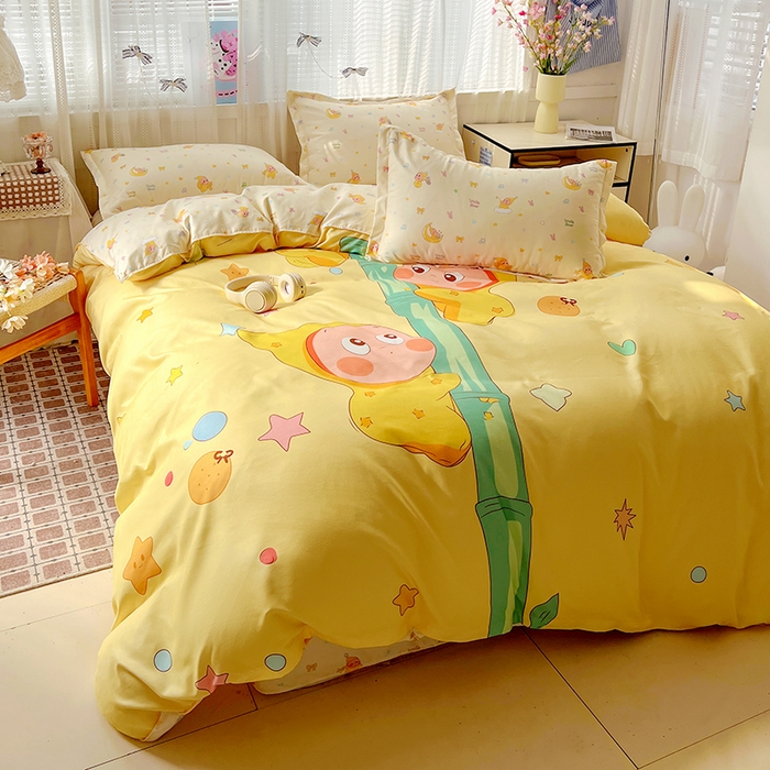 91家纺网 家纺一手货源 找家纺 KT猫直营店 2026新款卡通斜纹磨毛大版四件套 星芽芽