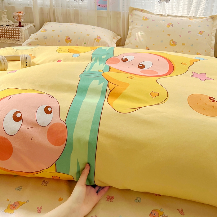 91家纺网 家纺一手货源 找家纺 KT猫直营店 2026新款卡通斜纹磨毛大版四件套 星芽芽