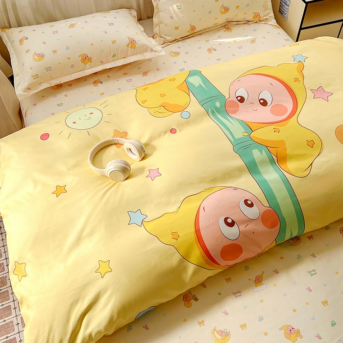 91家纺网 家纺一手货源 找家纺 KT猫直营店 2026新款卡通斜纹磨毛大版四件套 星芽芽