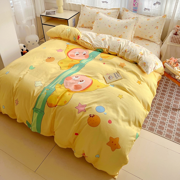 91家纺网 家纺一手货源 找家纺 KT猫直营店 2026新款卡通斜纹磨毛大版四件套 星芽芽