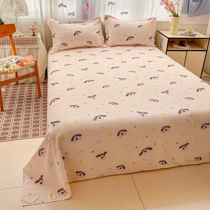 91家纺网 家纺一手货源 找家纺 KT猫直营店 2026新款卡通斜纹磨毛大版四件套 眼镜狗