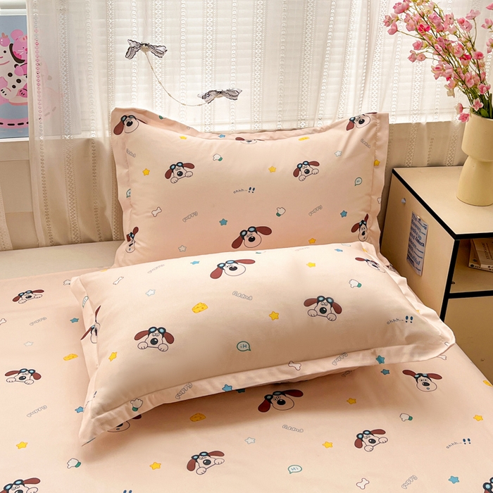 91家纺网 家纺一手货源 找家纺 KT猫直营店 2026新款卡通斜纹磨毛大版四件套 眼镜狗