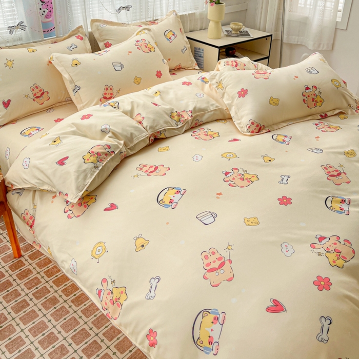 91家纺网 家纺一手货源 找家纺 KT猫直营店 2026新款卡通斜纹磨毛大版四件套 元气满满