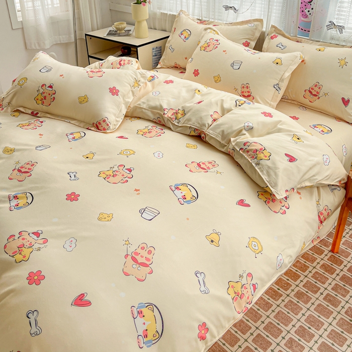 91家纺网 家纺一手货源 找家纺 KT猫直营店 2026新款卡通斜纹磨毛大版四件套 元气满满