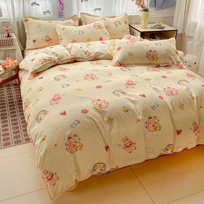 91家纺网 家纺一手货源 找家纺 KT猫直营店 2026新款卡通斜纹磨毛大版四件套 元气满满