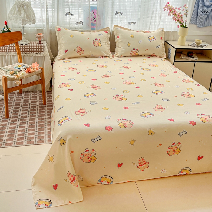 91家纺网 家纺一手货源 找家纺 KT猫直营店 2026新款卡通斜纹磨毛大版四件套 元气满满