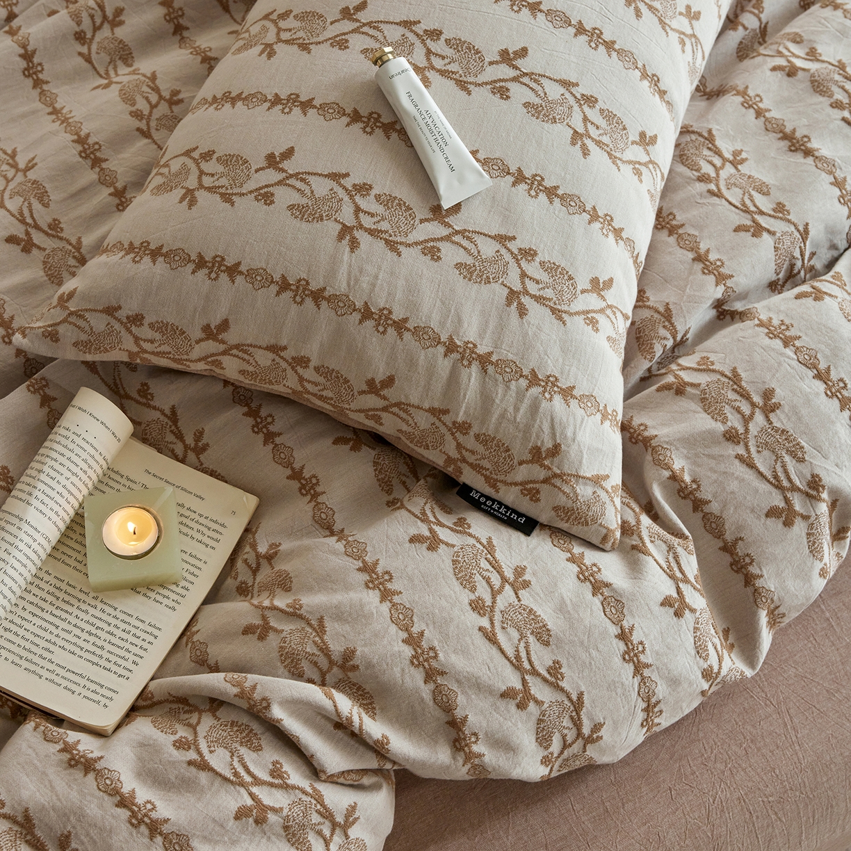 91家纺网 家纺一手货源 找家纺 （总）风向标家纺 2026新款厚织提花麻感水洗全棉四件套-风格二