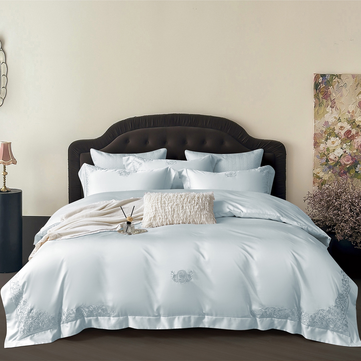 91家纺网 家纺一手货源 找家纺 （总）蒂爵 2026新款天丝棉提花四件套 格拉斯玫瑰系列