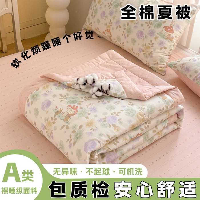 91家纺网 家纺一手货源 找家纺 （总）红日子纺织品 2026新款全棉印花夏被夏凉被空调被