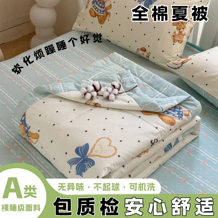 红日子纺织品 2026新款全棉印花夏被夏凉被空调被 洛可可