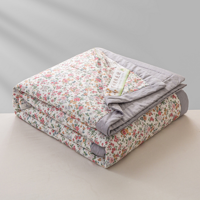 91家纺网 家纺一手货源 找家纺 锦鹭被业 2026新款A类里外全棉印花夏被夏凉被空调被 柔情似水