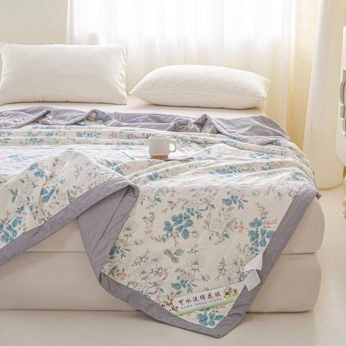 91家纺网 家纺一手货源 找家纺 锦鹭被业 2026新款A类里外全棉印花夏被夏凉被空调被 千寻