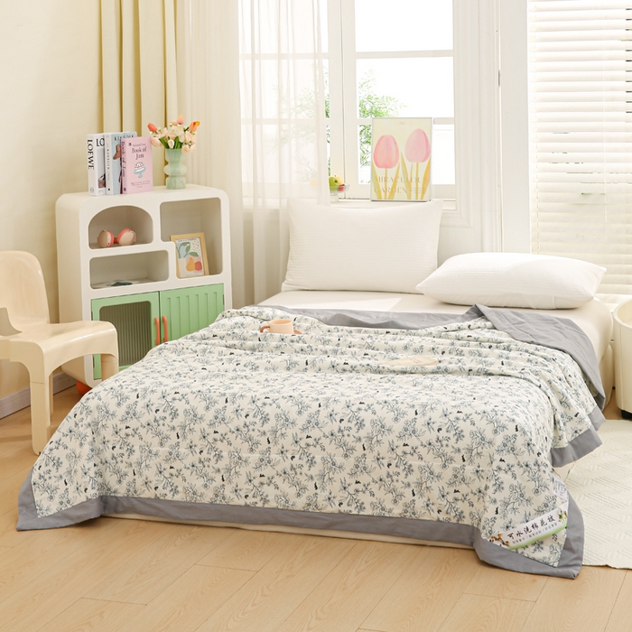 91家纺网 家纺一手货源 找家纺 锦鹭被业 2026新款A类里外全棉印花夏被夏凉被空调被 花园小兔