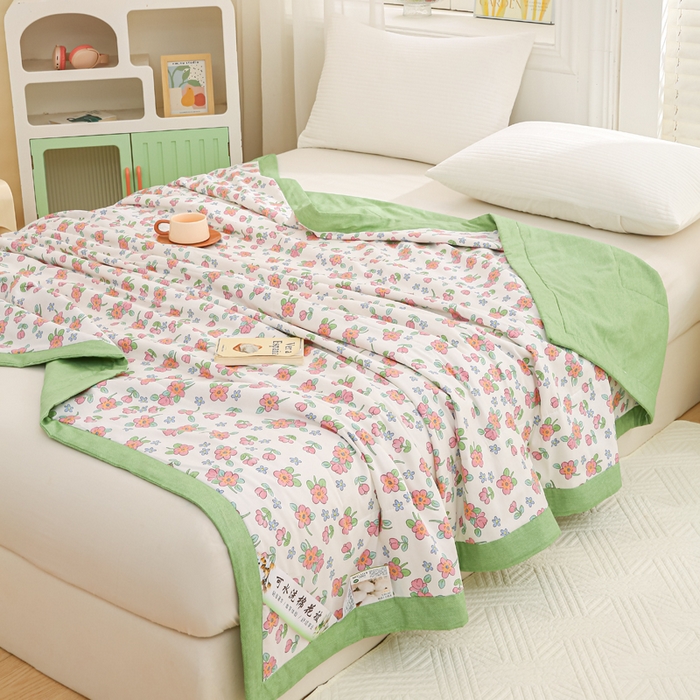 91家纺网 家纺一手货源 找家纺 锦鹭被业 2026新款A类里外全棉印花夏被夏凉被空调被 春的味道