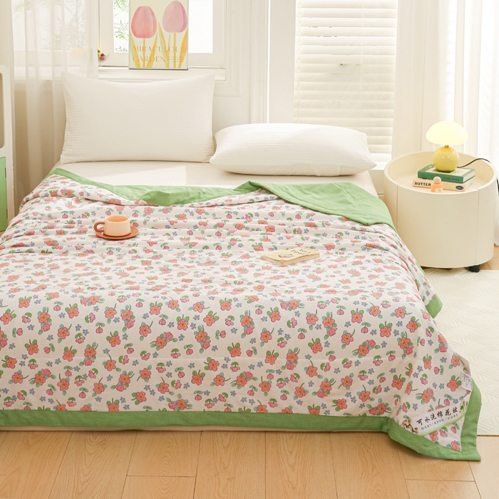 91家纺网 家纺一手货源 找家纺 锦鹭被业 2026新款A类里外全棉印花夏被夏凉被空调被 春的味道