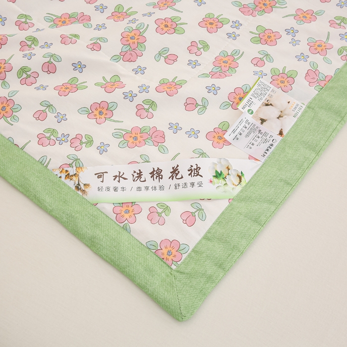 91家纺网 家纺一手货源 找家纺 锦鹭被业 2026新款A类里外全棉印花夏被夏凉被空调被 春的味道