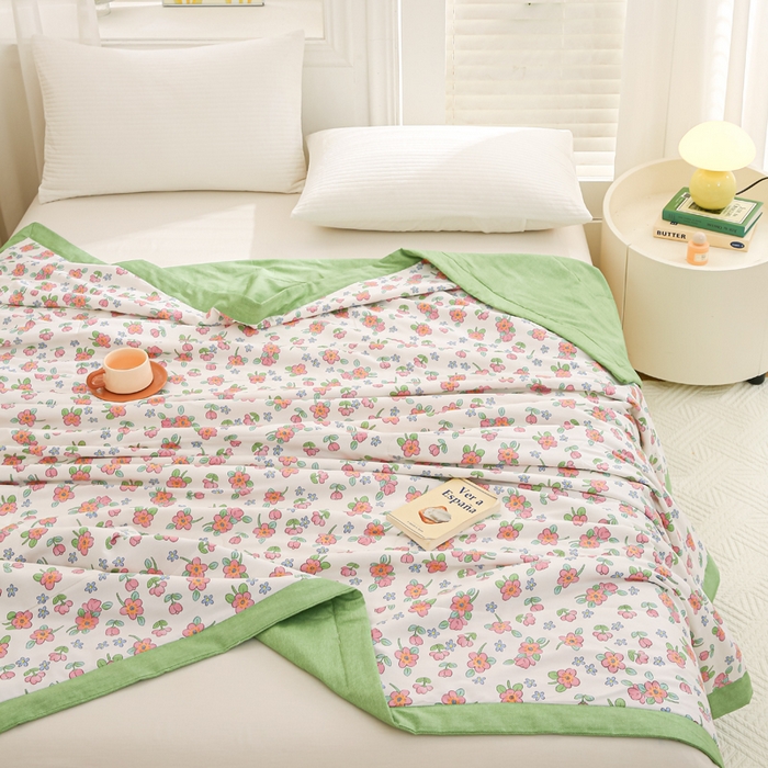 91家纺网 家纺一手货源 找家纺 锦鹭被业 2026新款A类里外全棉印花夏被夏凉被空调被 春的味道