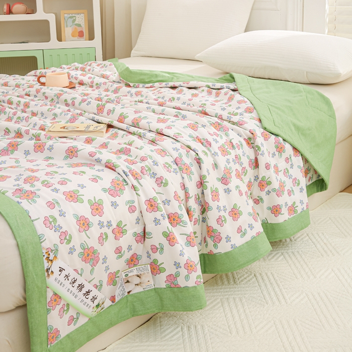 91家纺网 家纺一手货源 找家纺 锦鹭被业 2026新款A类里外全棉印花夏被夏凉被空调被 春的味道