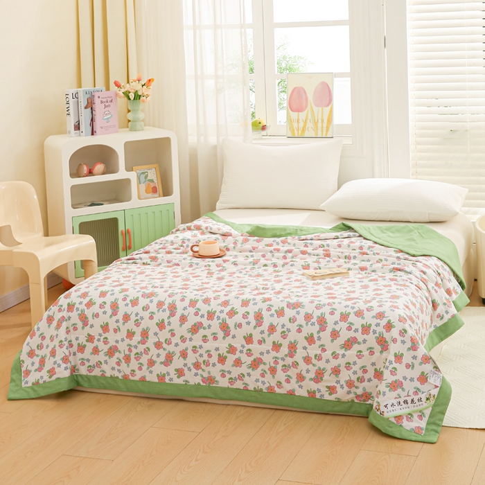 91家纺网 家纺一手货源 找家纺 锦鹭被业 2026新款A类里外全棉印花夏被夏凉被空调被 春的味道