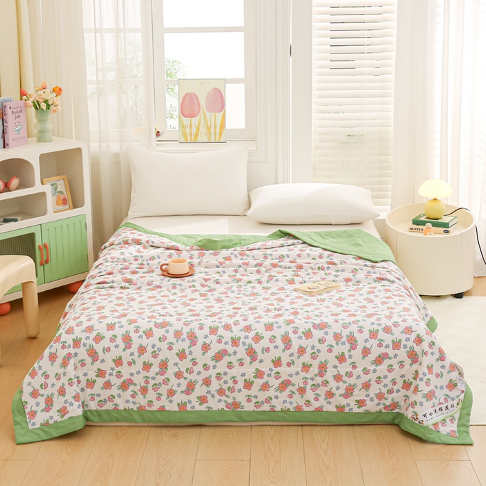 91家纺网 家纺一手货源 找家纺 锦鹭被业 2026新款A类里外全棉印花夏被夏凉被空调被 春的味道