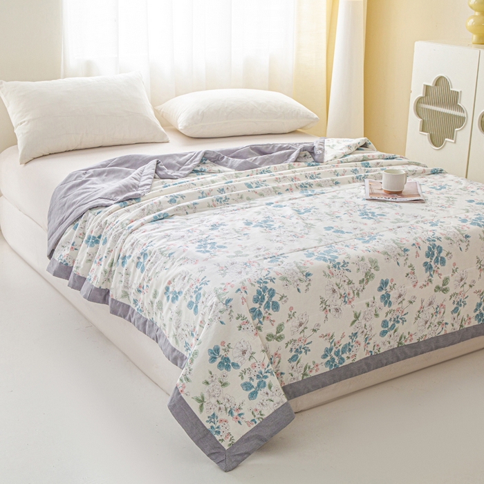 91家纺网 家纺一手货源 找家纺 锦鹭被业 2026新款A类里外全棉印花夏被夏凉被空调被 千寻