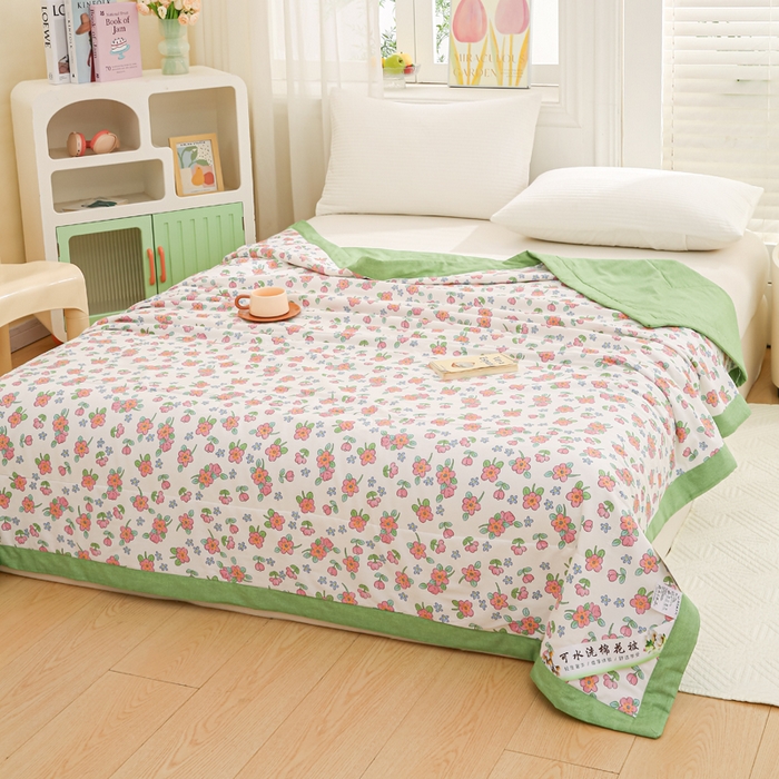 91家纺网 家纺一手货源 找家纺 锦鹭被业 2026新款A类里外全棉印花夏被夏凉被空调被 春的味道