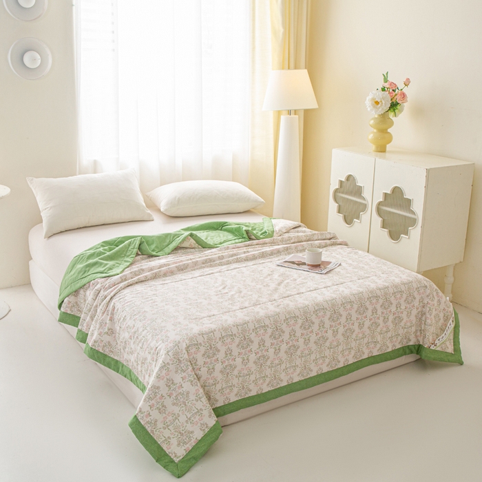 91家纺网 家纺一手货源 找家纺 锦鹭被业 2026新款A类里外全棉印花夏被夏凉被空调被 花香