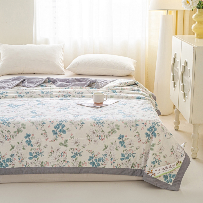 91家纺网 家纺一手货源 找家纺 锦鹭被业 2026新款A类里外全棉印花夏被夏凉被空调被 千寻