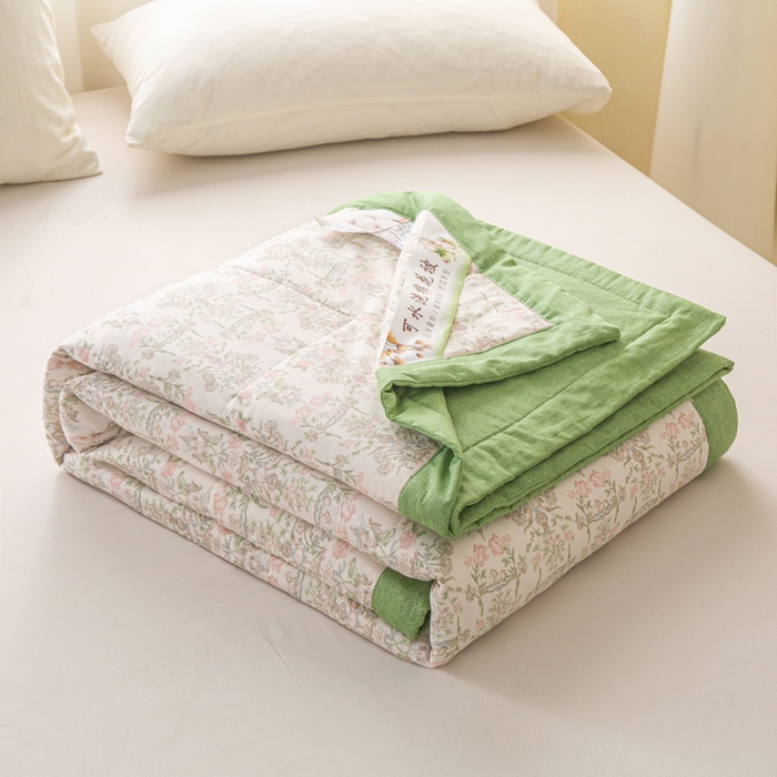 91家纺网 家纺一手货源 找家纺 锦鹭被业 2026新款A类里外全棉印花夏被夏凉被空调被 花香