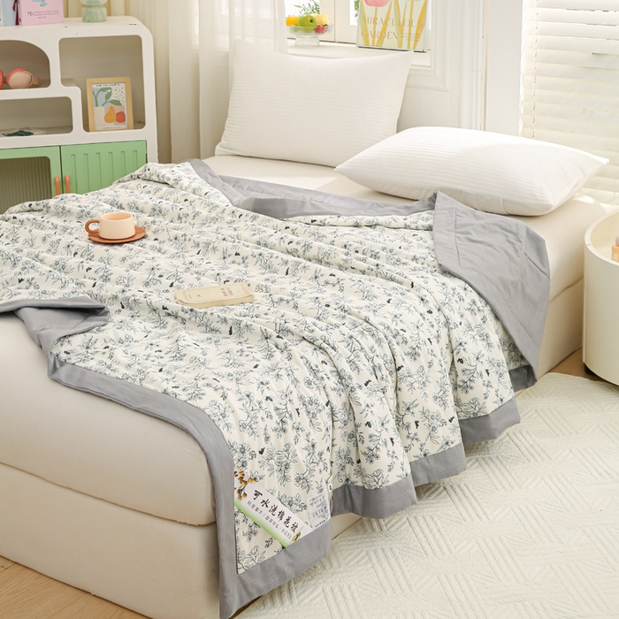 91家纺网 家纺一手货源 找家纺 锦鹭被业 2026新款A类里外全棉印花夏被夏凉被空调被 花园小兔